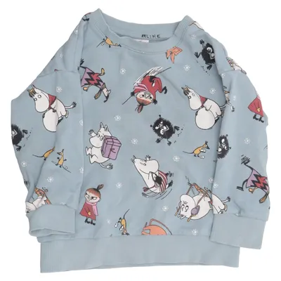 Sweatshirt (Blauw, Meerkleurig) van Moomin by Lindex Katoen, Elastaan