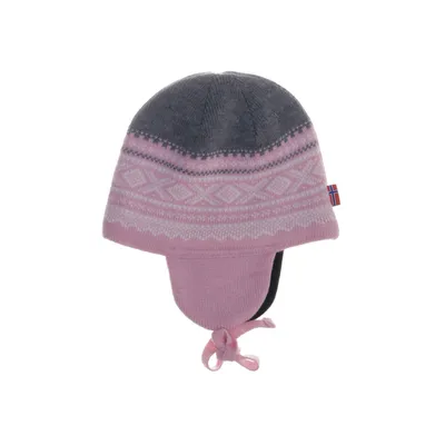 Trapperhatt (Rosa, Grå, Vit) från Marius Akryl, Ull
