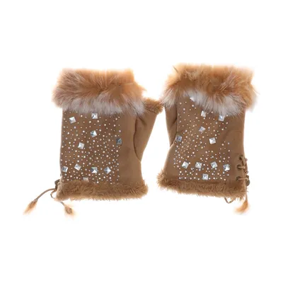 Fingerless gloves (Brown, Multicolored)