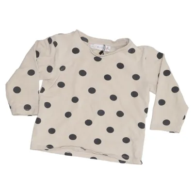 Langærmet t-shirt (Beige, Sort) fra Minimarket Bomuld, Elastan