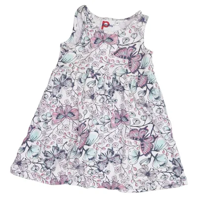 Robe (Blanc, Multicolore) de Peuhu Coton