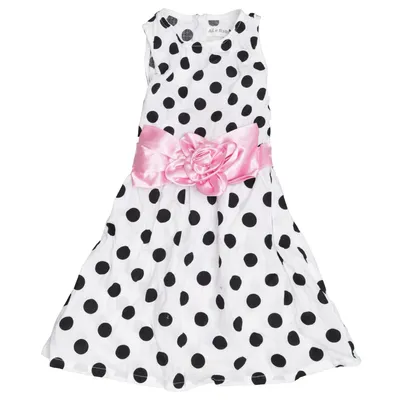 Flower girl dress (White, Black, Pink) from Aile Rabbit Cotton, Polyester