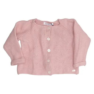Cardigan (Pink) from Tartine et Chocolat Cashmere, Cotton, Wool