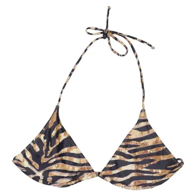 Bikini top (Zwart, Bruin) van PrettyLittleThing Elastaan, Polyester
