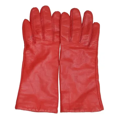 Leren handschoenen (Rood) Leer, Wol