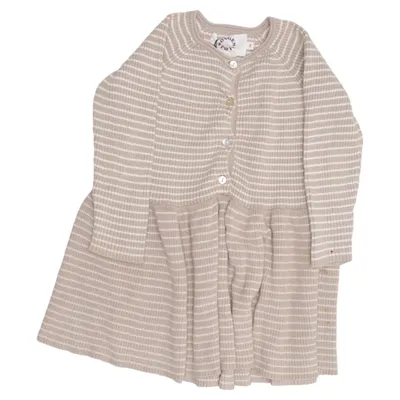 Dress (Beige, White) from Konges Sløjd Organic cotton
