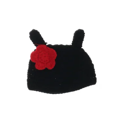 Pompon muts (Zwart, Rood)