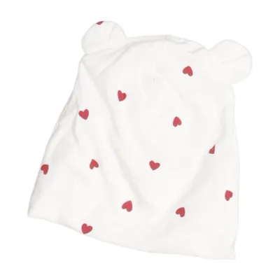 Beanie (White, Red) from Lindex Newborn Cotton, Elastane