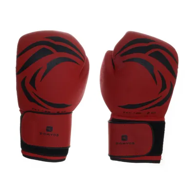 Bokshandschoenen (Rood, Zwart) van Oxylane Polyester, Polyurethaan
