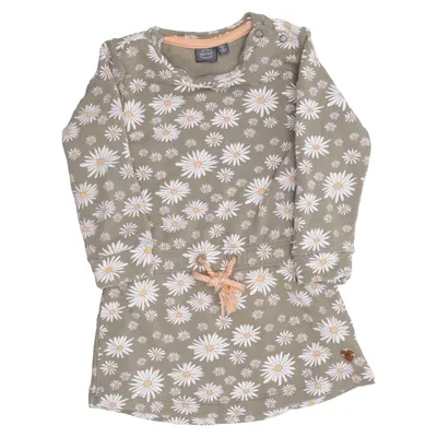 Dress (Green, White, Multicolored) from Babyface Cotton, Elastane