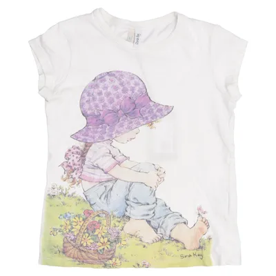 T-shirt (White, Multicolored) from Benetton Cotton