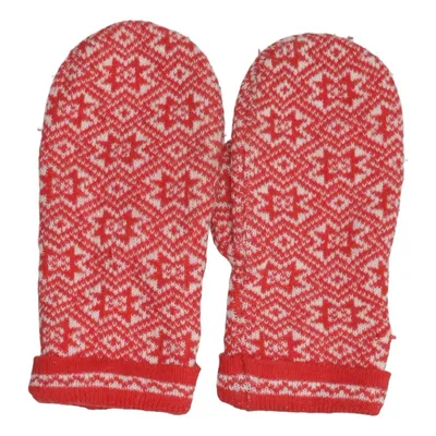 Mittens (Red, Beige) from Boomerang Polyamide, Polyester, Wool