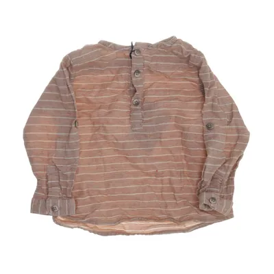 Henley shirt (Beige, White) from Zara Cotton, Linen