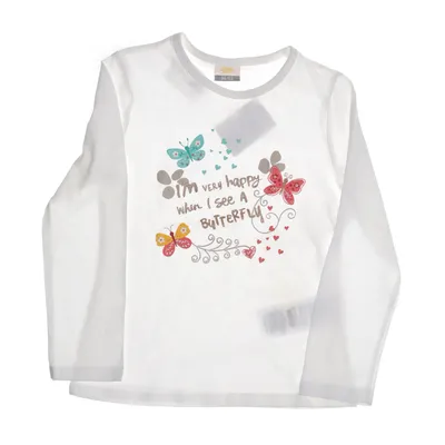 Långärmad t-shirt (Vit, Flerfärgad) från Kids Bomull