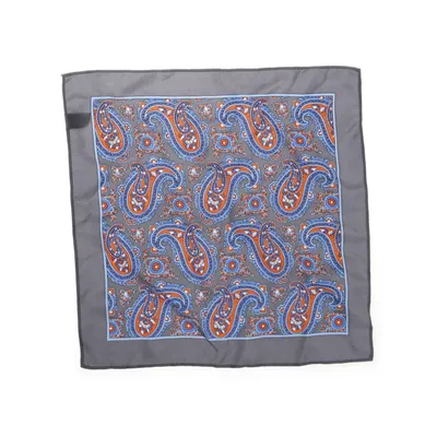 Zakdoek (Grijs, Blauw, Oranje) Zijde