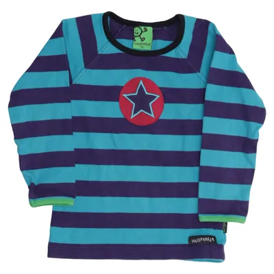 Langarmshirt (Blau, Lila, Mehrfarbig) von Villervalla Bio-Baumwolle