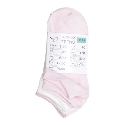 Sokken (Roze, Wit) van Pepco Katoen, Elastaan, Polyamide