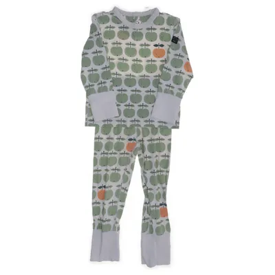 Pajamas (White, Green) from Polarn O. Pyret Organic cotton, Elastane