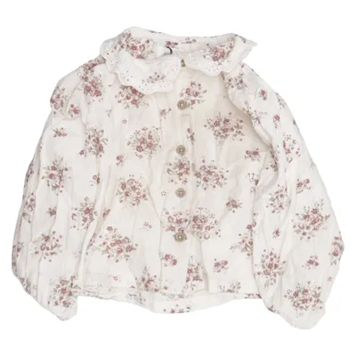 Blus (Vit, Flerfärgad) från Newbie by KappAhl Ekologisk bomull