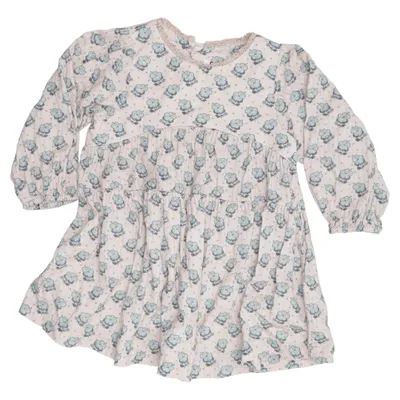 Jurk (Beige, Blauw, Groen) van Zara Katoen