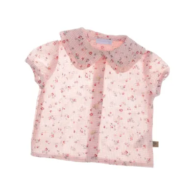 Korte mouwen shirt (Roze, Meerkleurig) van Laranjinha Katoen, Polyester