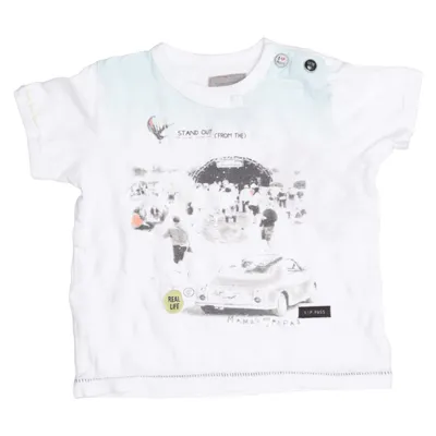 T-shirt (Blanc, Bleu) de Mamas & Papas Coton