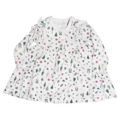 Dress (White, Green, Pink) from Polarn O. Pyret Elastane, Organic cotton