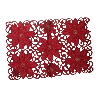Lace cloth (Red, Multicolored) Polyester