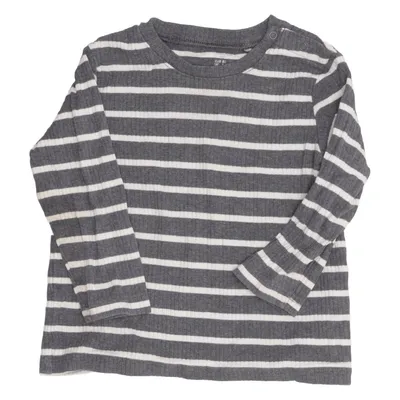T-shirt à manches longues (Gris, Blanc) de Lindex Baby Coton, Élasthane
