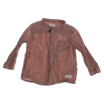 Skjorte (Brun, Hvid) fra Newbie by KappAhl Bomuld, Linned
