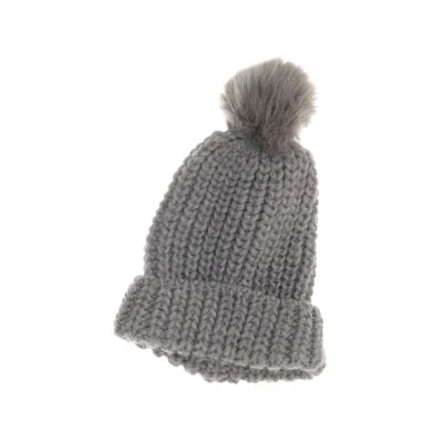 Pompon muts (Grijs) van H&M Polyester, Acryl