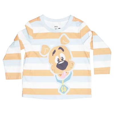 Langærmet t-shirt (Blå, Hvid, Orange) fra Scooby-Doo