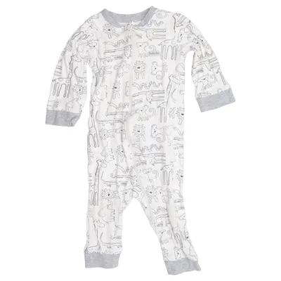 Barboteuse (Blanc, Gris) de Baby Bambu Bambou, Coton