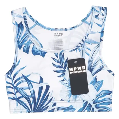 Brassière (Bleu, Blanc) de MPWR Sportswear Élasthane, Polyester