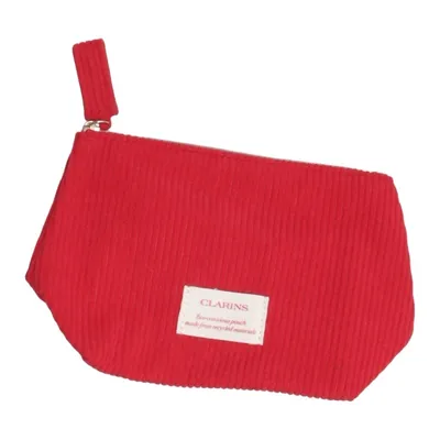 Trousse de toilette (Rouge) de Clarins Coton recyclé, Polyester recyclé