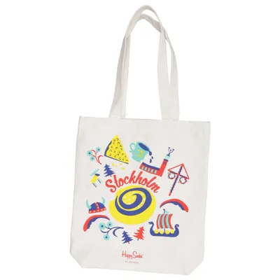 Sac en toile (Beige, Multicolore) de Happy Socks Coton