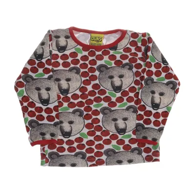 Långärmad t-shirt (Röd, Vit, Flerfärgad) från Duns Ekologisk bomull