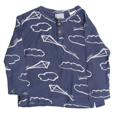 Henley shirt (Blauw, Wit) van Zara BabyBoy Katoen