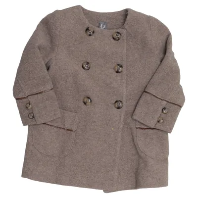 Coat (Brown) from Zara Kids Polyamide, Polyester, Wool