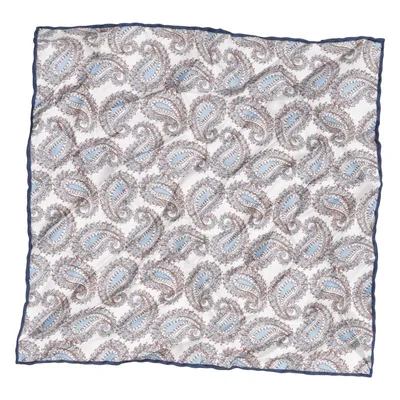 Zakdoek (Wit, Blauw, Bruin) Zijde