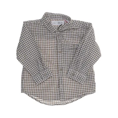 Shirt (Grijs, Beige) van Zara Katoen, Viscose