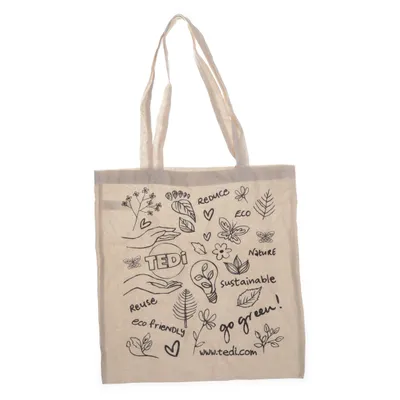 Canvas tas (Beige, Zwart) van Tedi Katoen