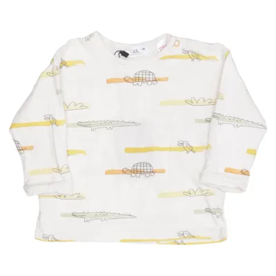 Long sleeve T-shirt (White, Multicolored) from Zara