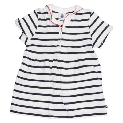 Dress (White, Blue) from Petit Bateau Cotton