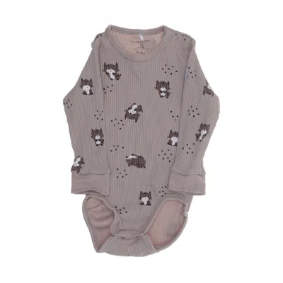 Body (Beige, Brun) från Polarn O. Pyret Elastan, Ekologisk bomull