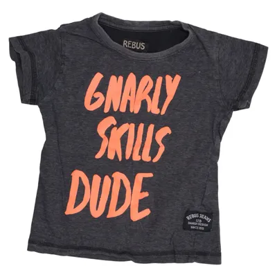 T-shirt (Gray, Orange) from Rebus Jeans Cotton