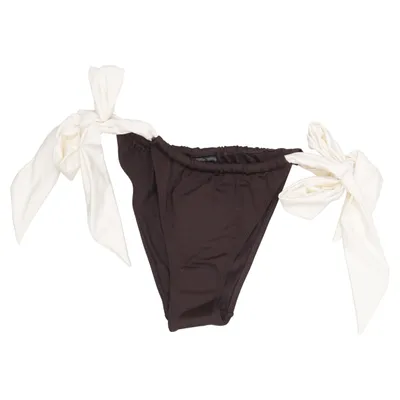Bikini broekje (Bruin, Wit) van H&M Elastaan, Polyamide, Polyester