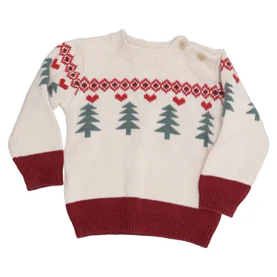 Weihnachtspullover (Beige, Rot, Grün) von Rikiki Acryl, Baumwolle