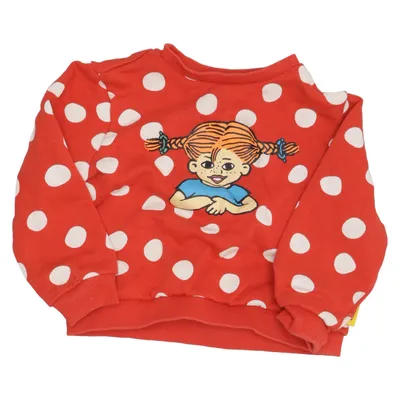 Sweatshirt (Rouge, Blanc) de Pippi Långstrump Coton