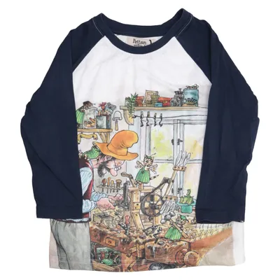 Langærmet t-shirt (Blå, Hvid, Flerfarvet) fra Pettson och Findus Bomuld